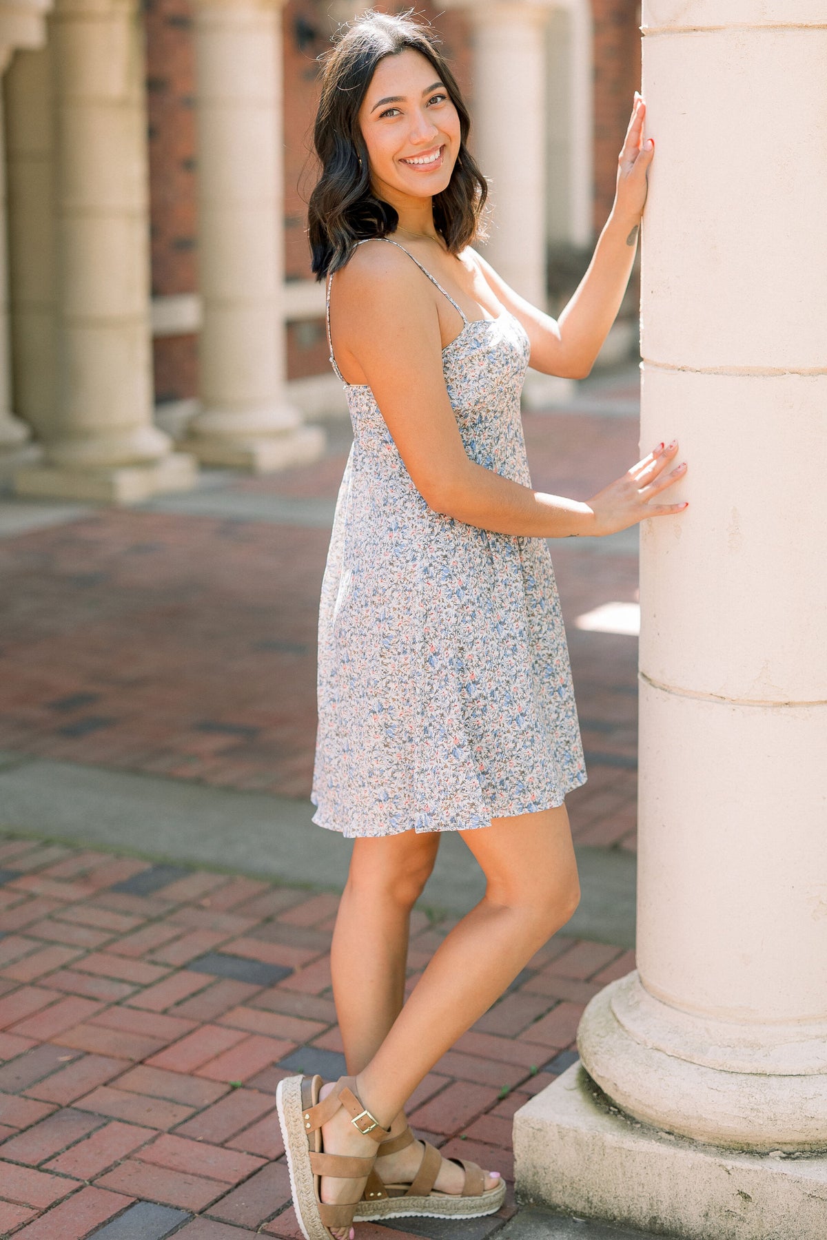 CLEARANCE - Floral Spaghetti Strap Babydoll Dress For Elyse CLEARANCE - Floral Spaghetti Strap Babydoll Dress For Elyse
