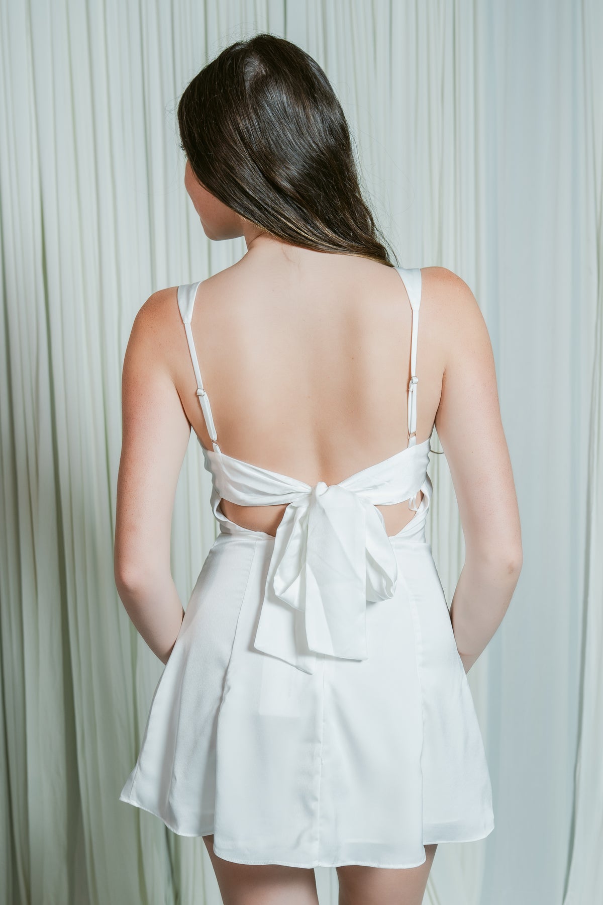 Feel Good Tie Back Silk Mini Dress