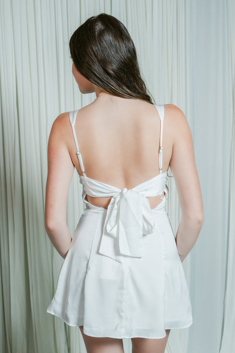 Feel Good Tie Back Silk Mini Dress – For Elyse