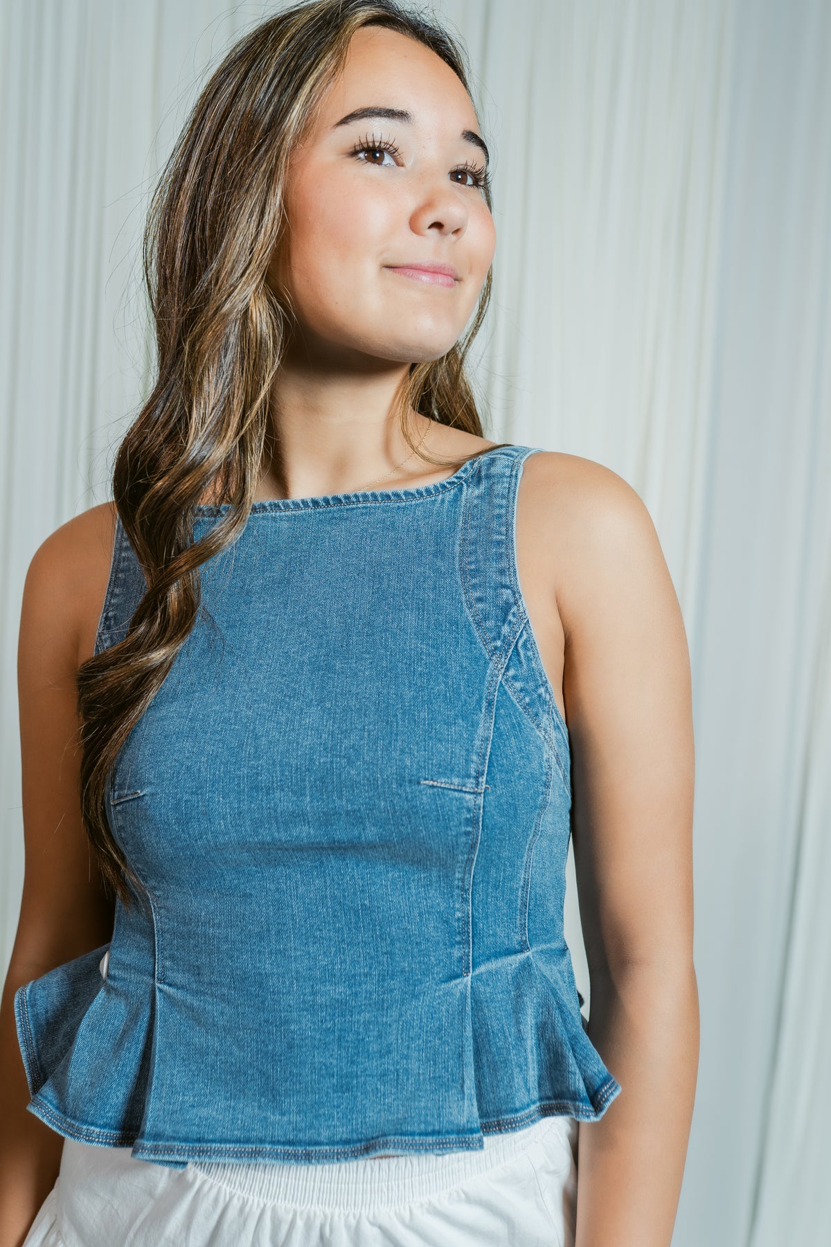 Sunfaded Denim Top