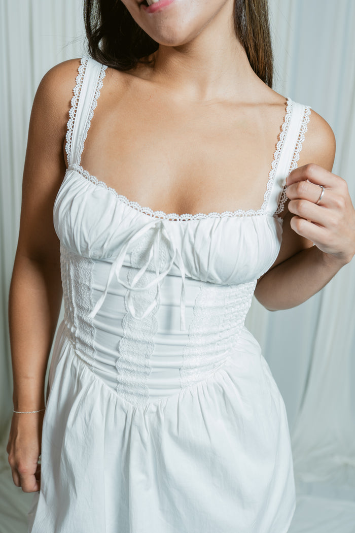 Darcy Stretch Poplin Corset Mini Dress