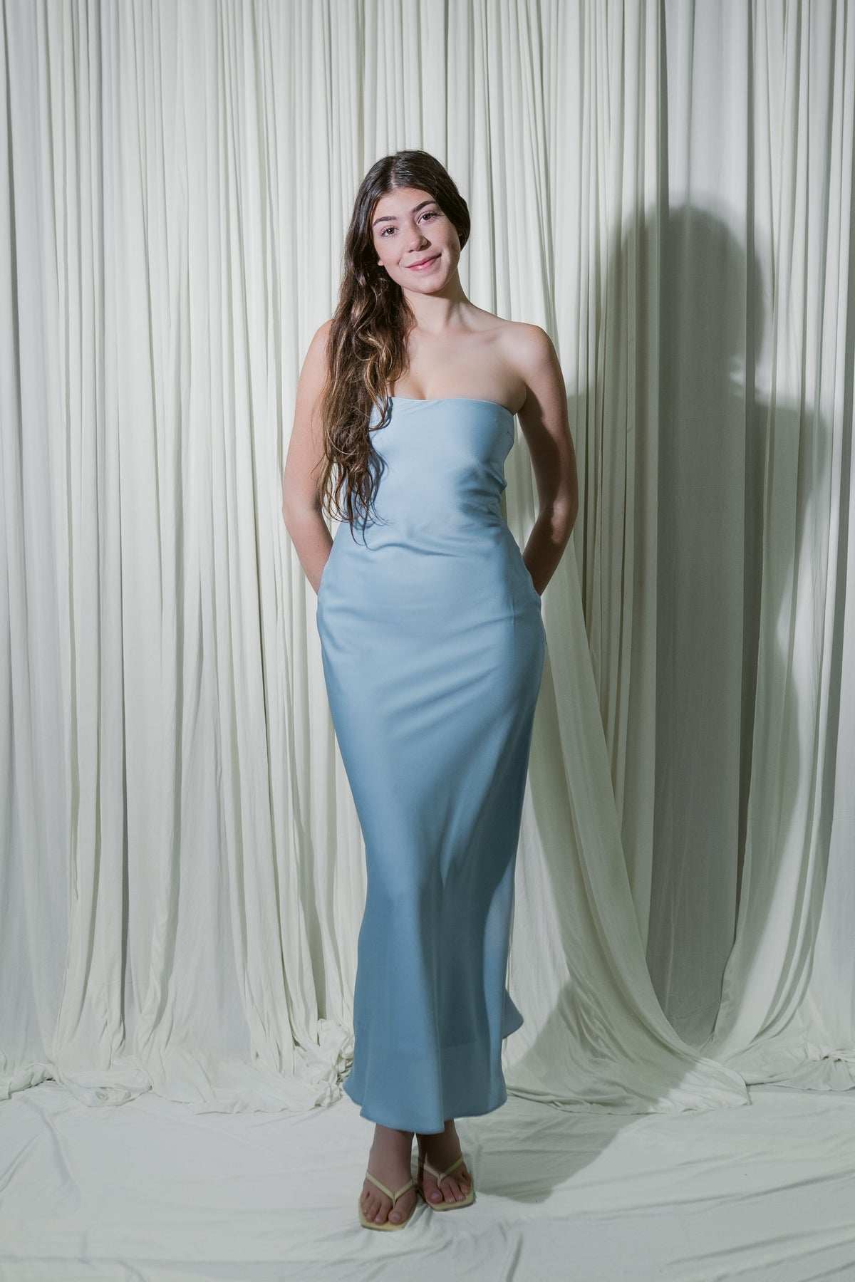 Andi's Strapless Tie Back Maxi Dress
