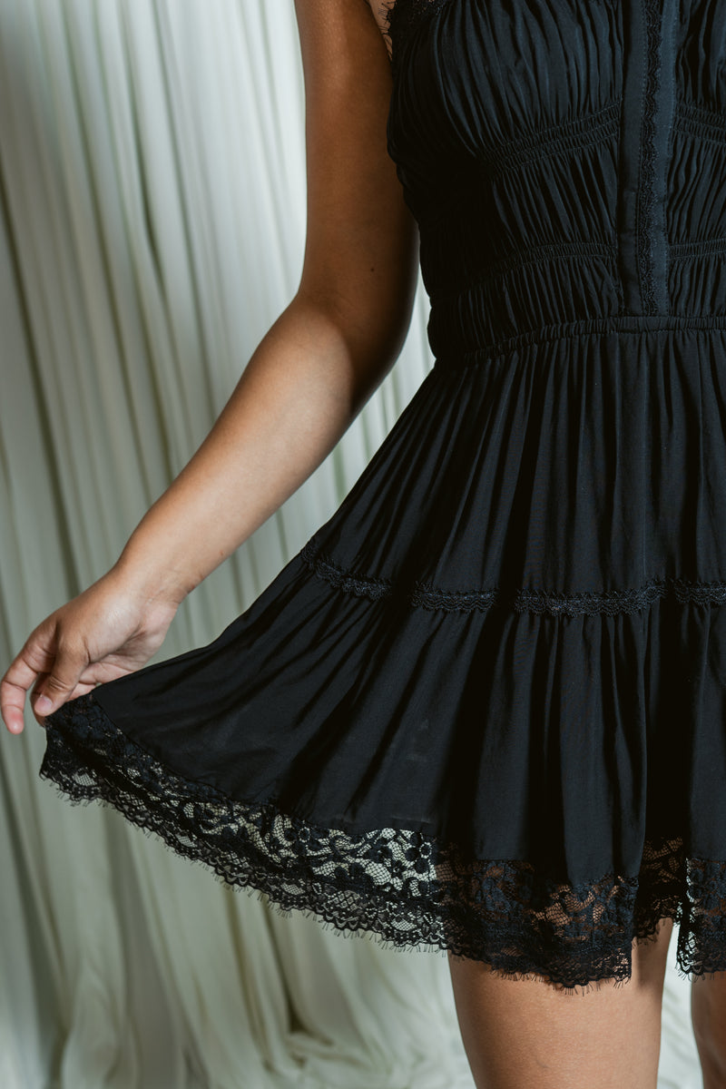 mini black slip dress So In Love – For Elyse allergenic properties Black Bardot Ruched Side short beaded Waist:35W