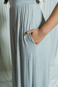 Short Sleeve Round Neck Modal Jumpsuit