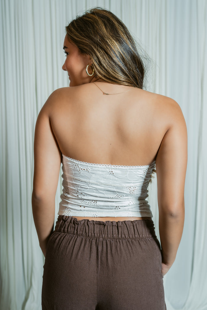 Ever Afternoon Floral Eyelet Tube Top