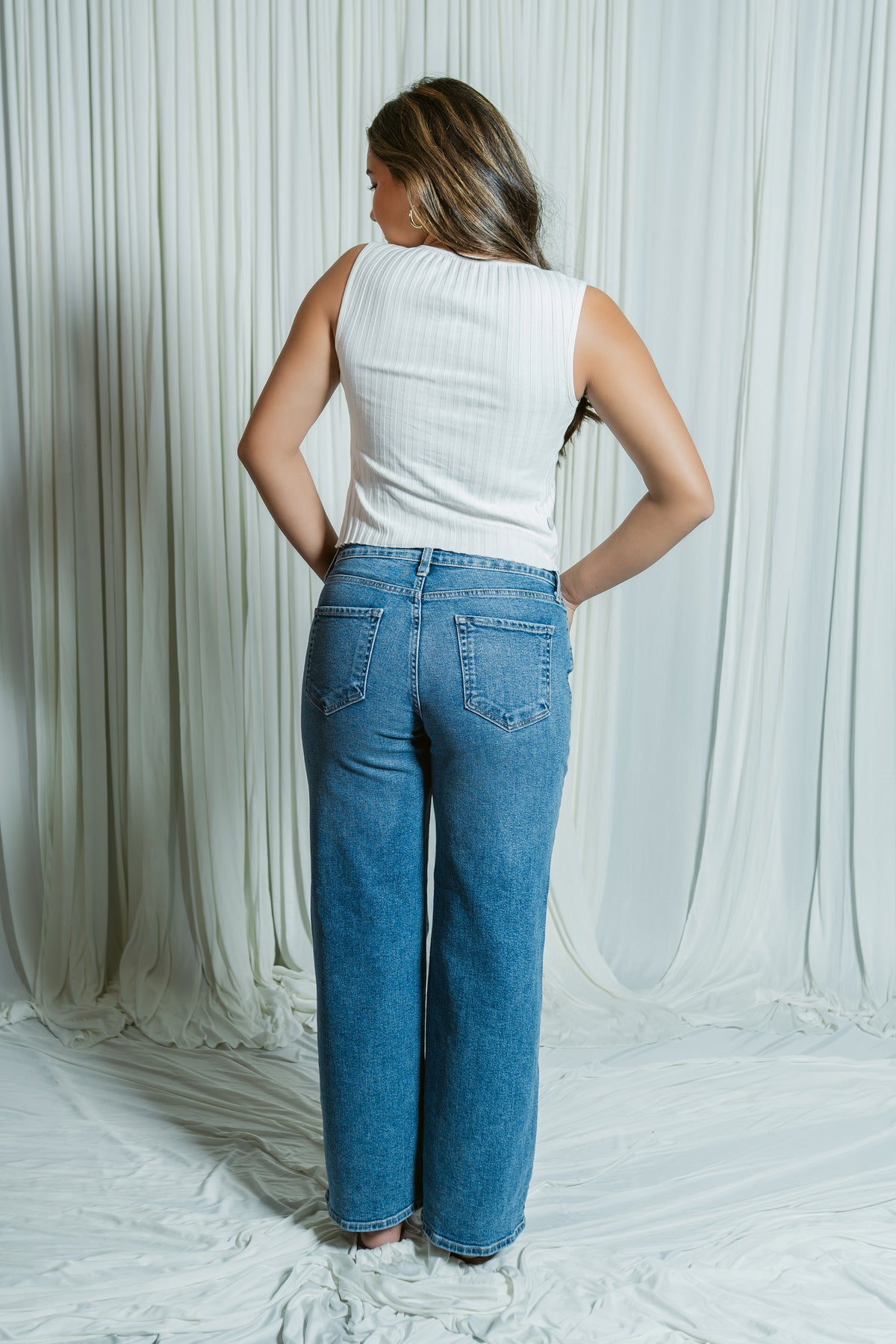 The Right Now Mid Rise Slim Wide Leg Jean