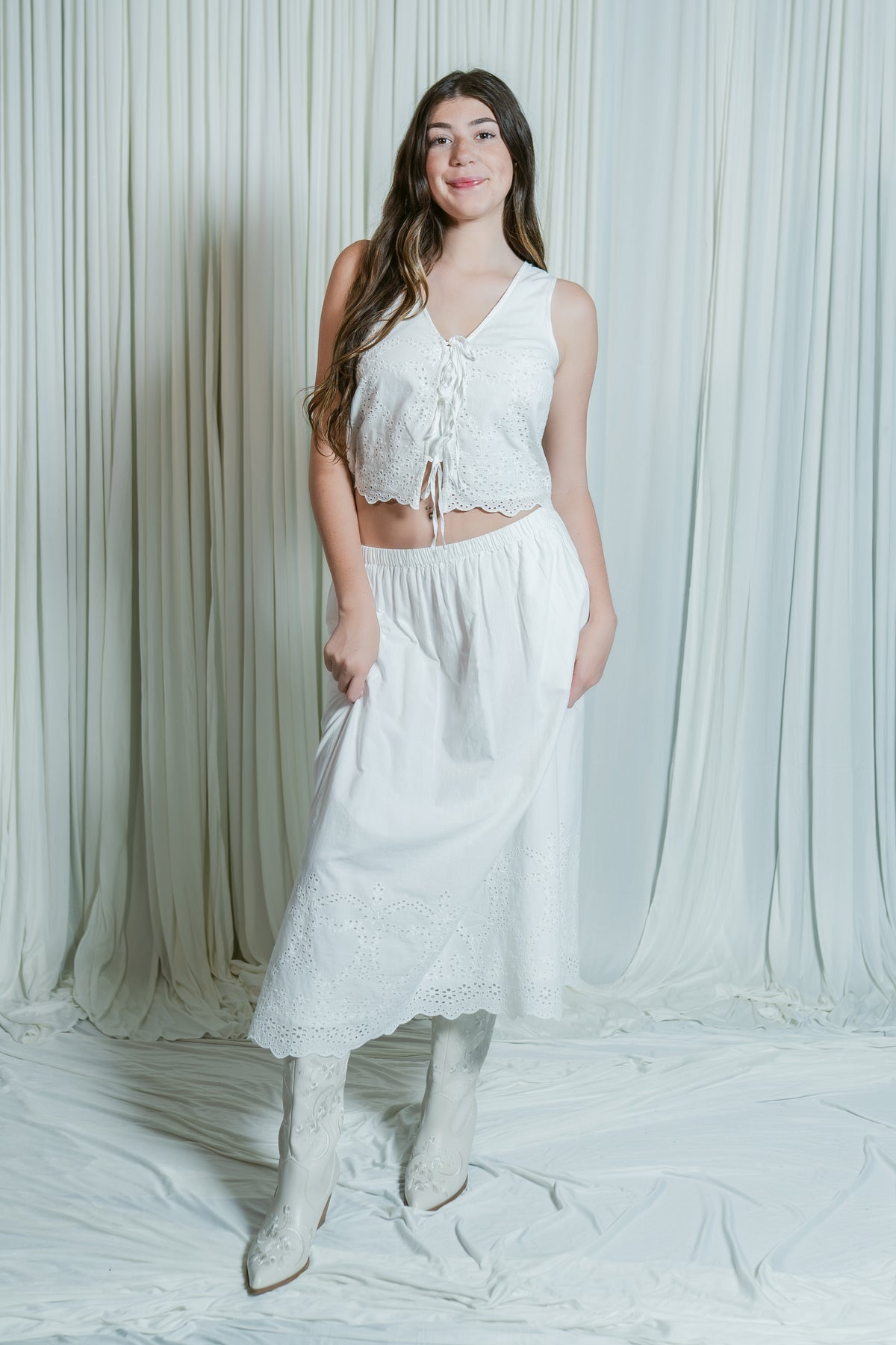 Elodie Embrodied Maxi Skirt