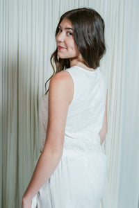 Rhea White Tie Front Top