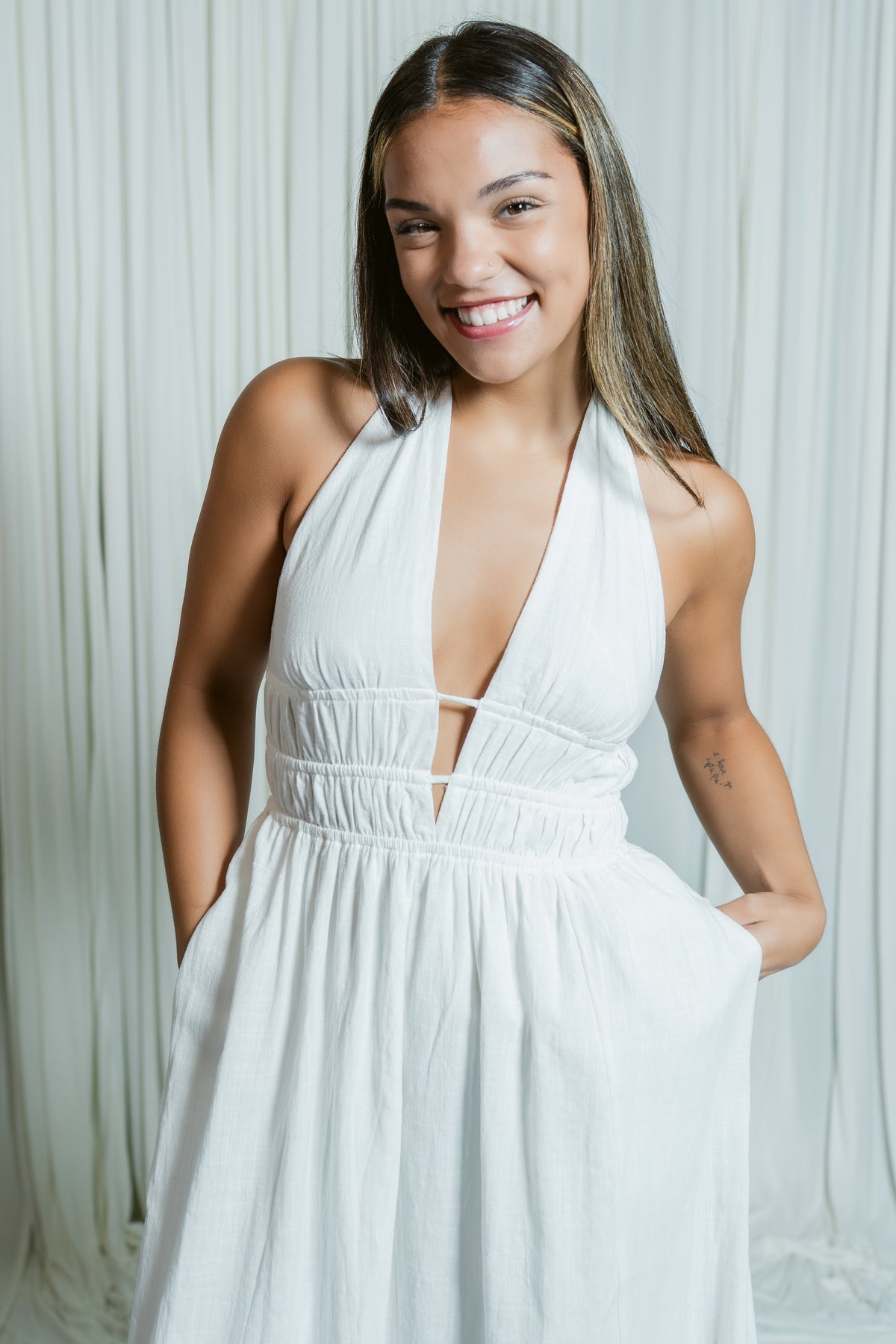 Sweet Serenity Halter Tie Maxi Dress