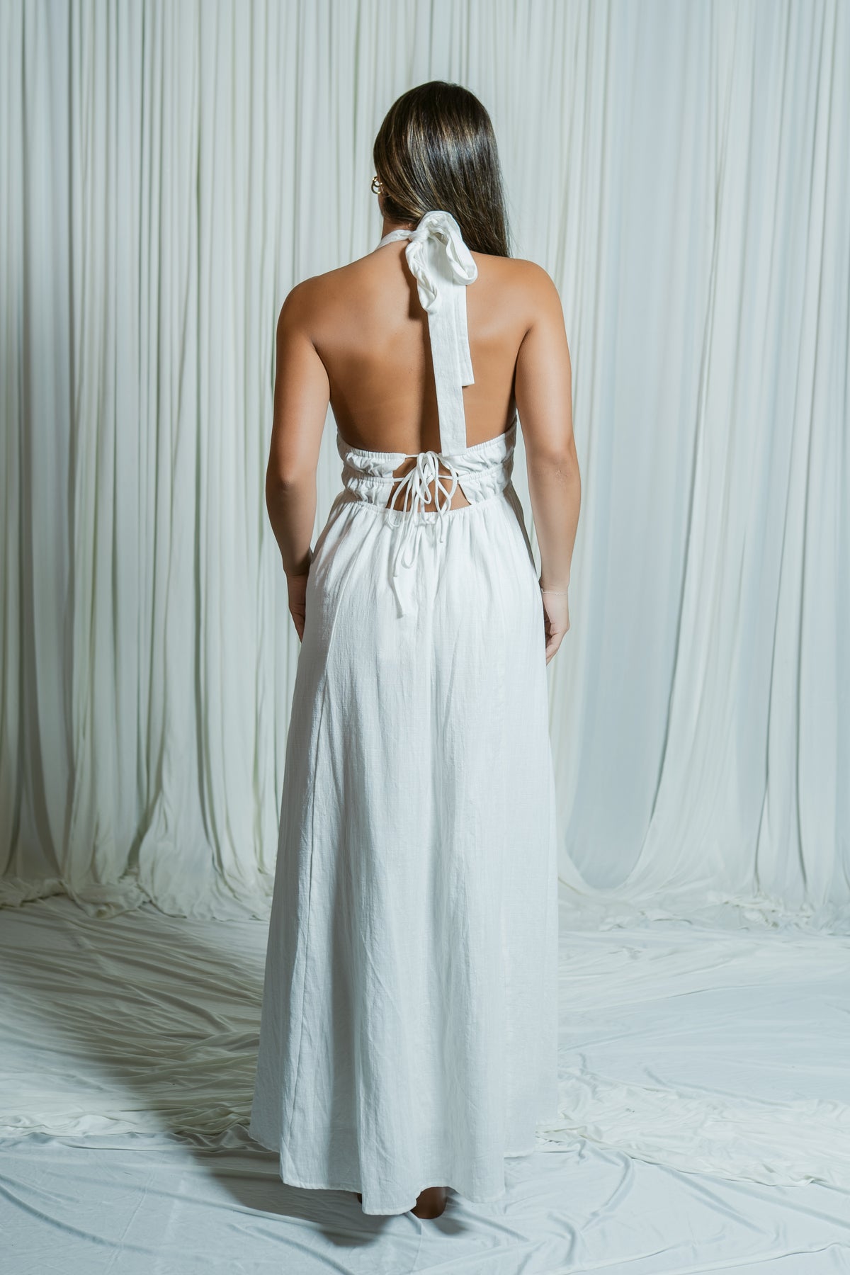 Sweet Serenity Halter Tie Maxi Dress
