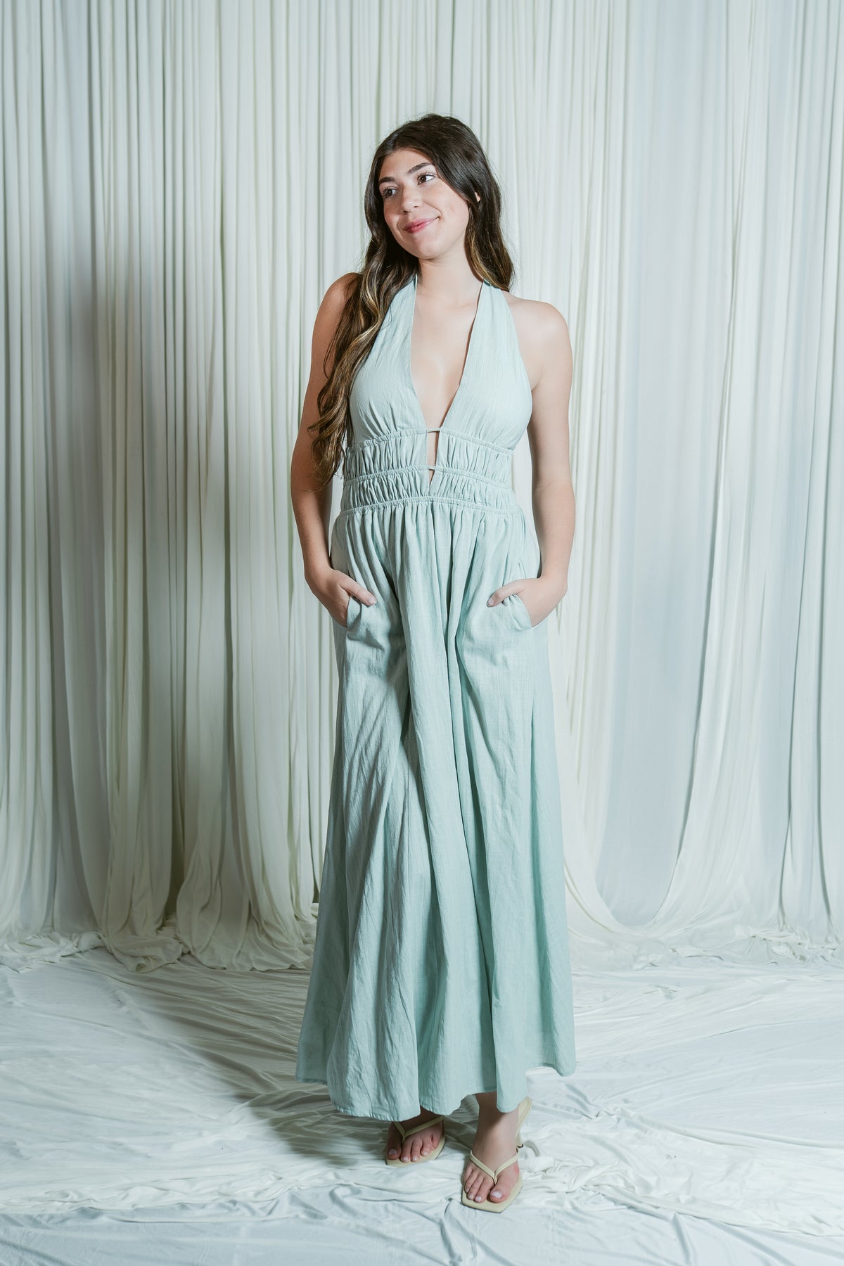 Sweet Serenity Halter Tie Maxi Dress