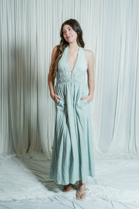Sweet Serenity Halter Tie Maxi Dress