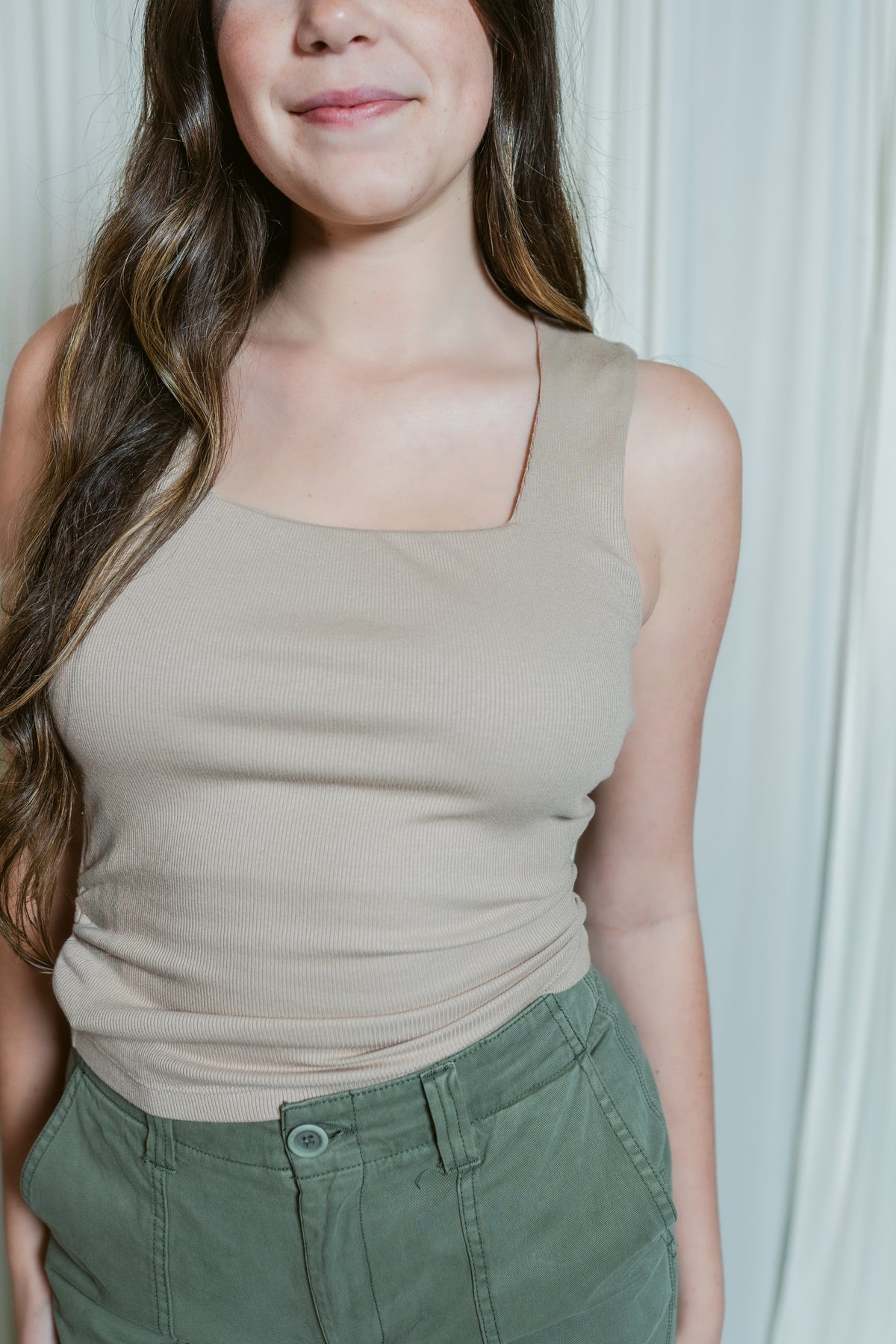 Maribel Sqaure Neck Ultra Ribbed Tank