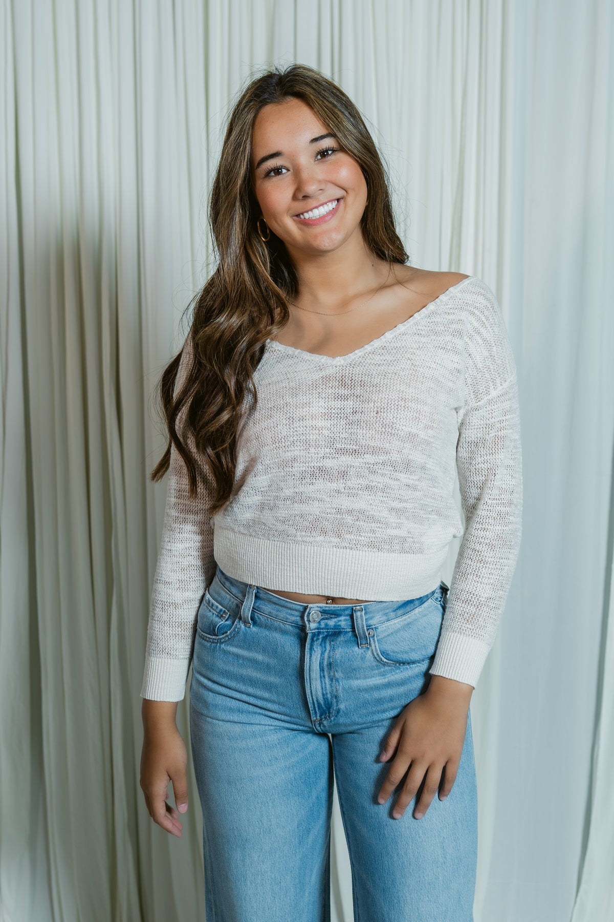 Soft Focus Fine Gauge Cropped Pullover