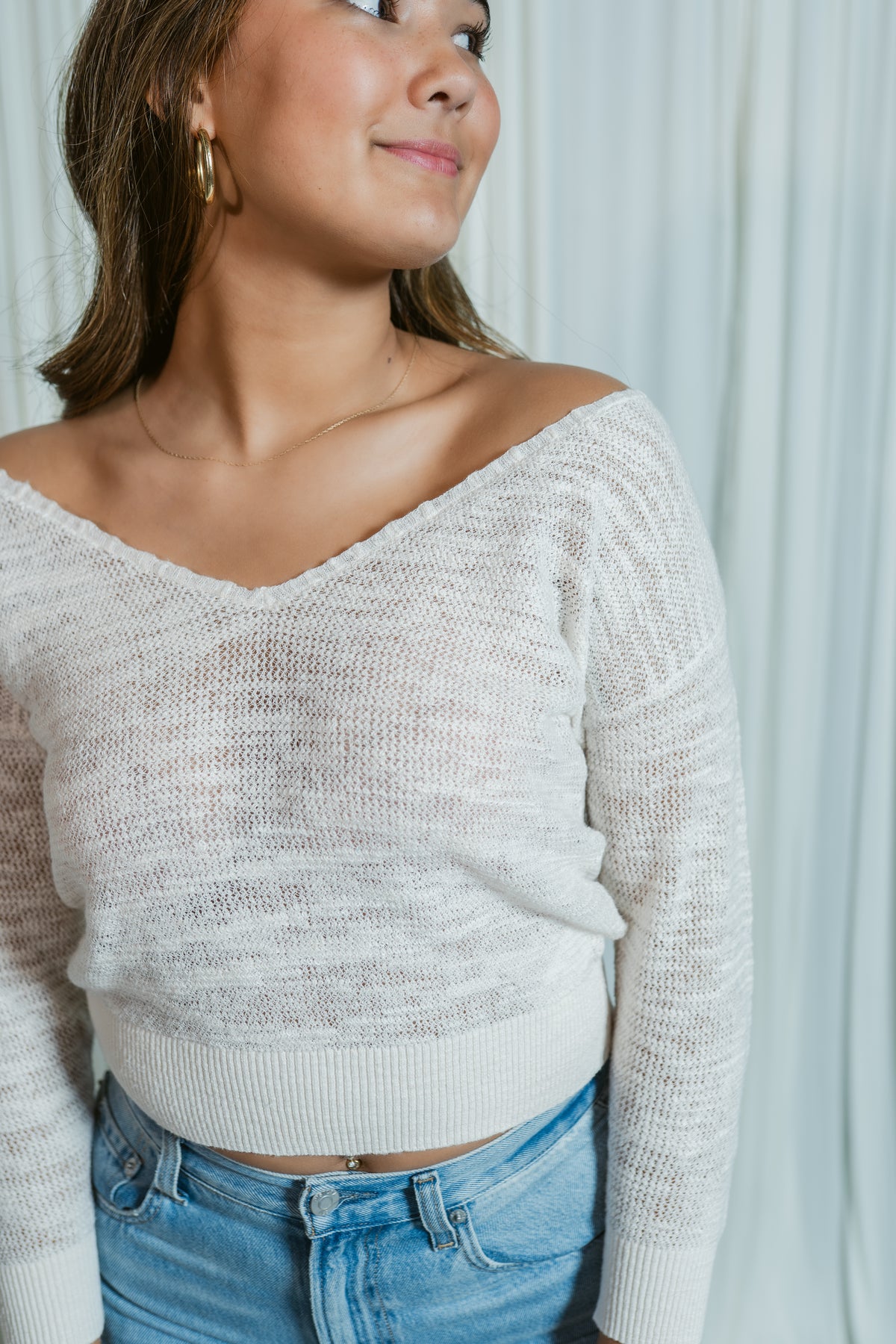 Soft Focus Fine Gauge Cropped Pullover