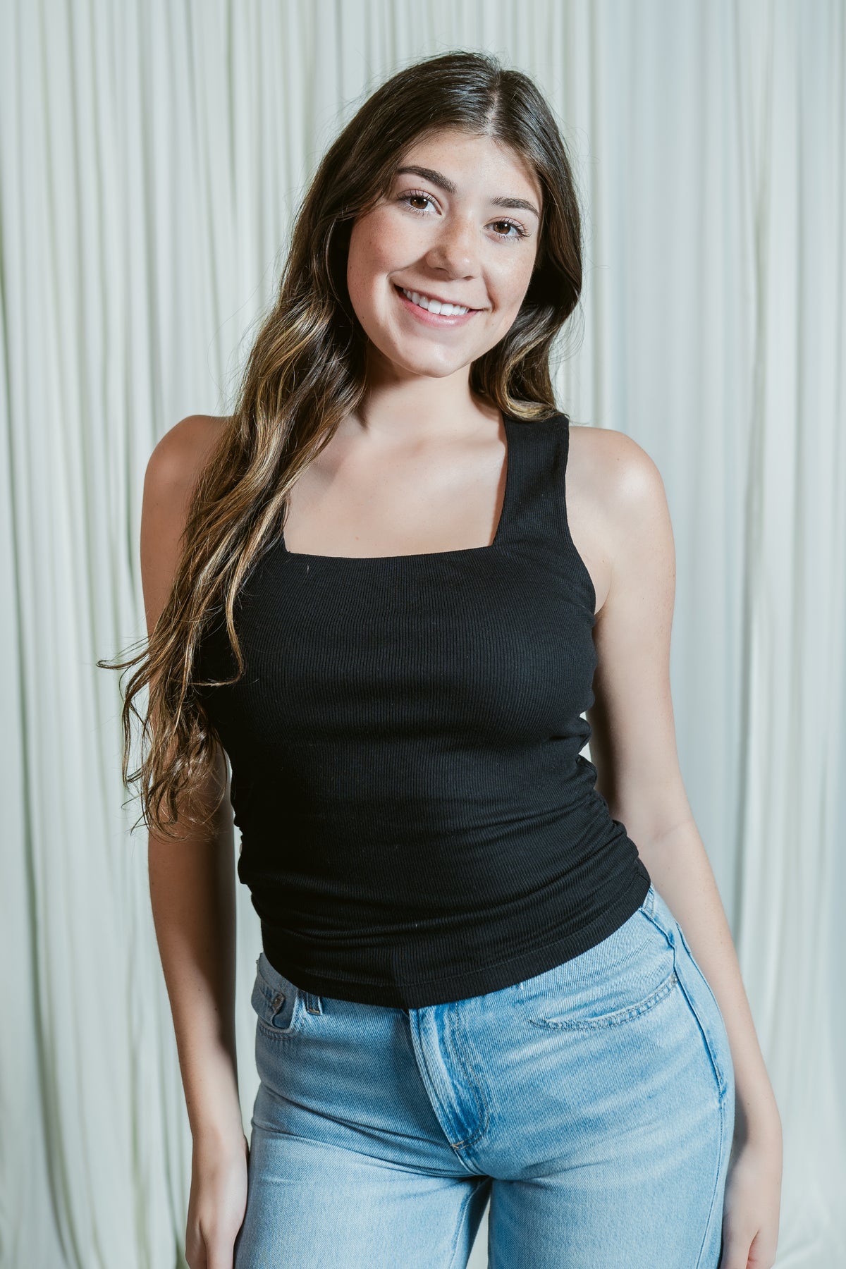 Maribel Sqaure Neck Ultra Ribbed Tank