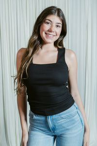 Maribel Sqaure Neck Ultra Ribbed Tank