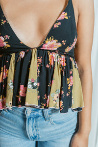 Tillie Babydoll Plunging V-Neck Floral Top