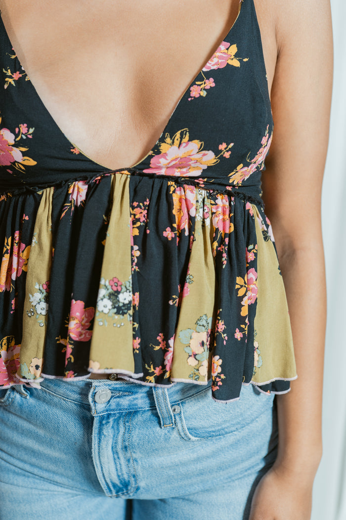 Tillie Babydoll Plunging V-Neck Floral Top