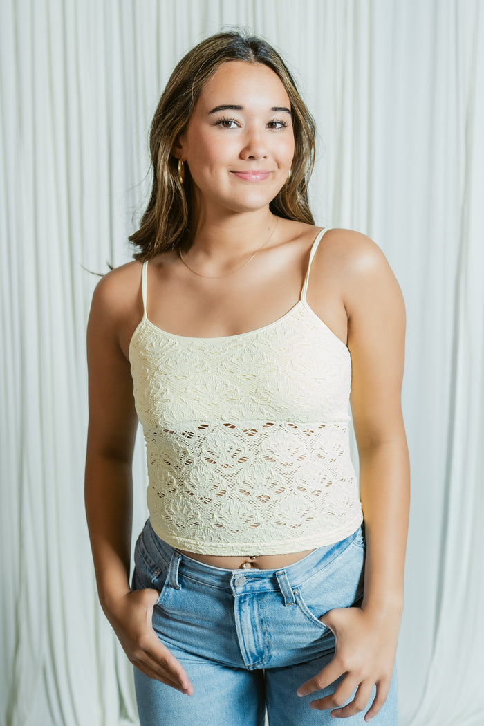 Bloom Floral Textured Lace Cami