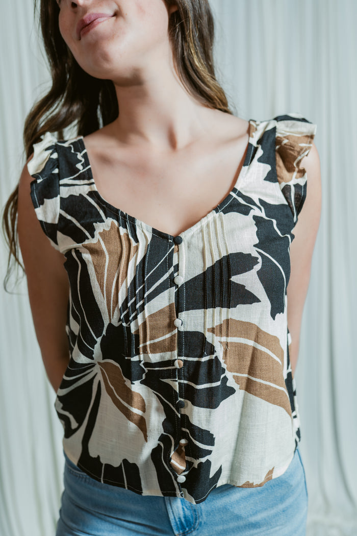 Within Time Button Linen Blouse