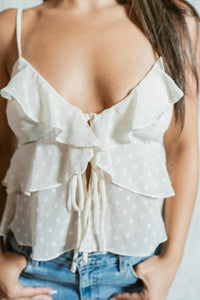 Paris Polka Dot and Ruffle Tank