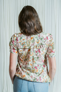 WildFlower Button Front Top W/Ruffles