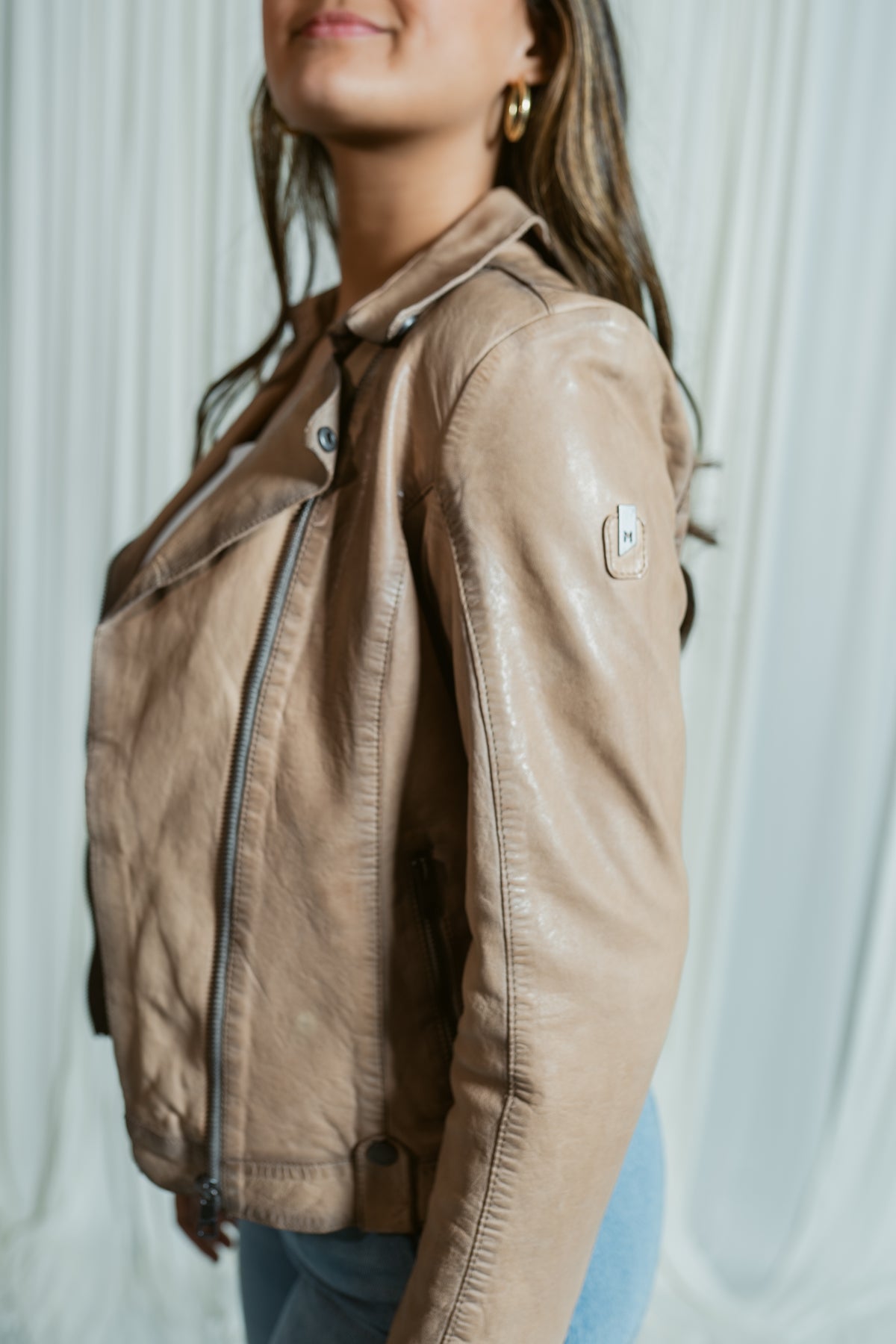 Fayola Featherweight Leather Moto Jacket