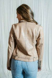 Fayola Featherweight Leather Moto Jacket