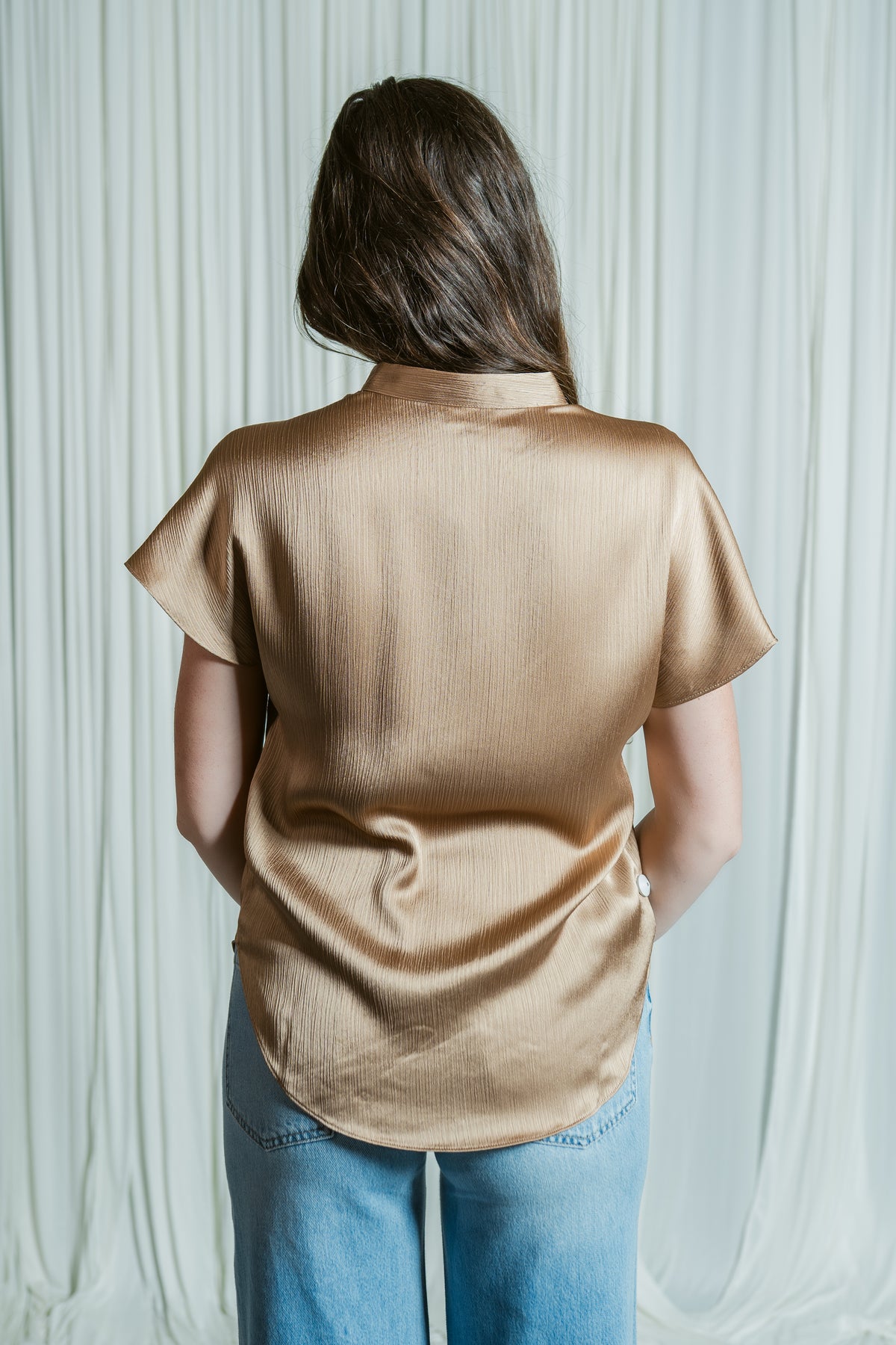 Celeste Crinkle Drop Shoulder Blouse