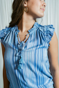 Flutter Sleeve ruffled woven top