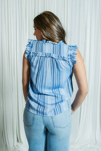 Flutter Sleeve ruffled woven top