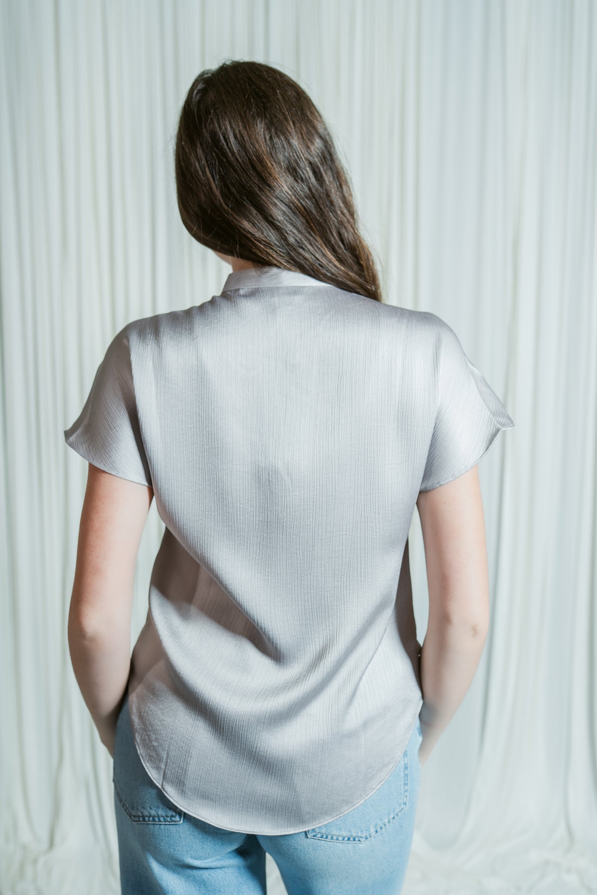 Celeste Crinkle Drop Shoulder Blouse