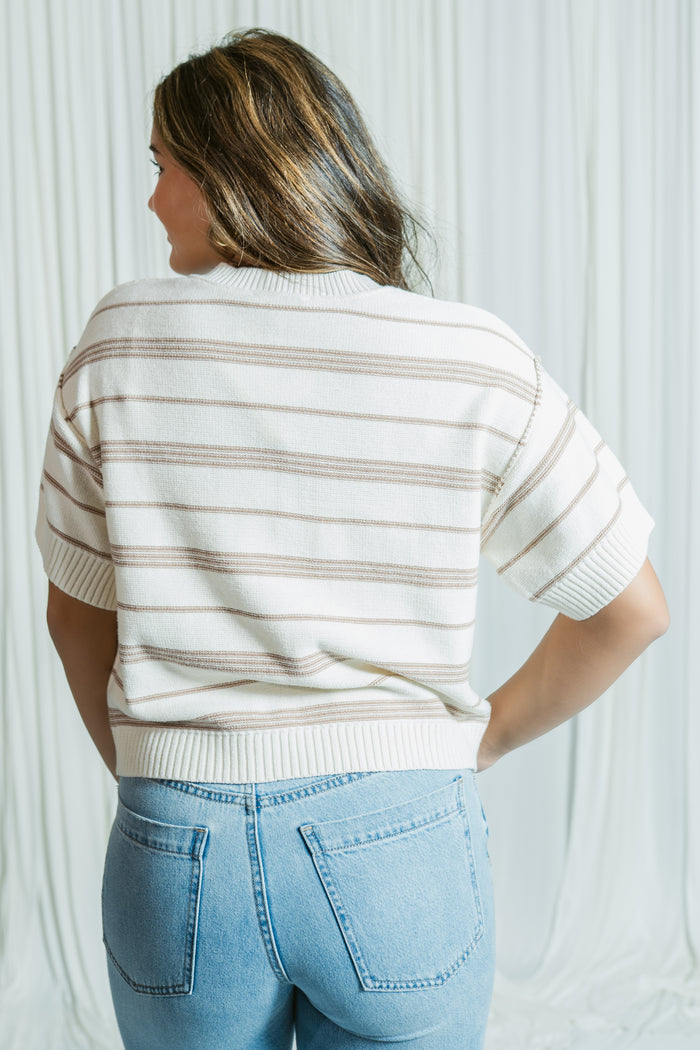 Honey Trail Stripe Henley Top