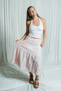Sway & Spirit Eyelet Midi Skirt