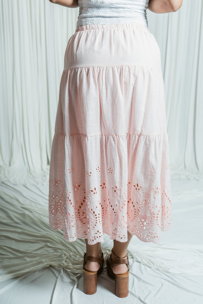 Sway & Spirit Eyelet Midi Skirt