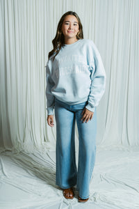 The Favorite Bridesmaid Oversized Crewneck W/ Heart Sleeve