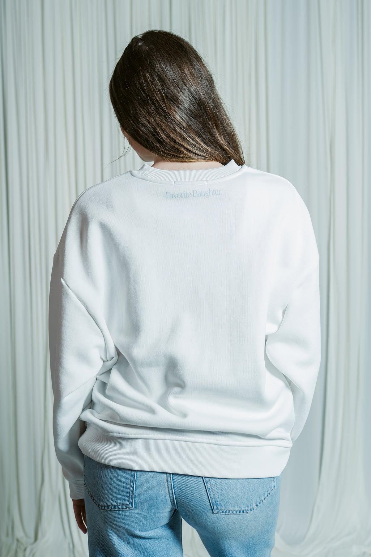 The Favorite Bride Oversized Crewneck W/ Heart Sleeve