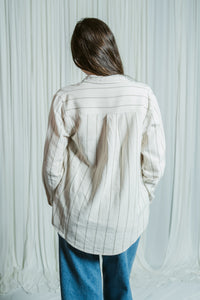 Portia Striped Long Button Up