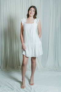 Coastal Crush Ruffle Strap Mini Dress W/ Waist Tie