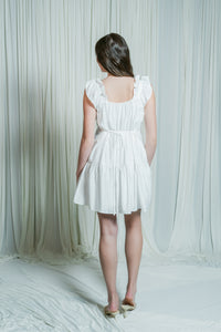 Coastal Crush Ruffle Strap Mini Dress W/ Waist Tie
