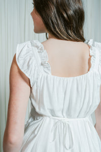Coastal Crush Ruffle Strap Mini Dress W/ Waist Tie