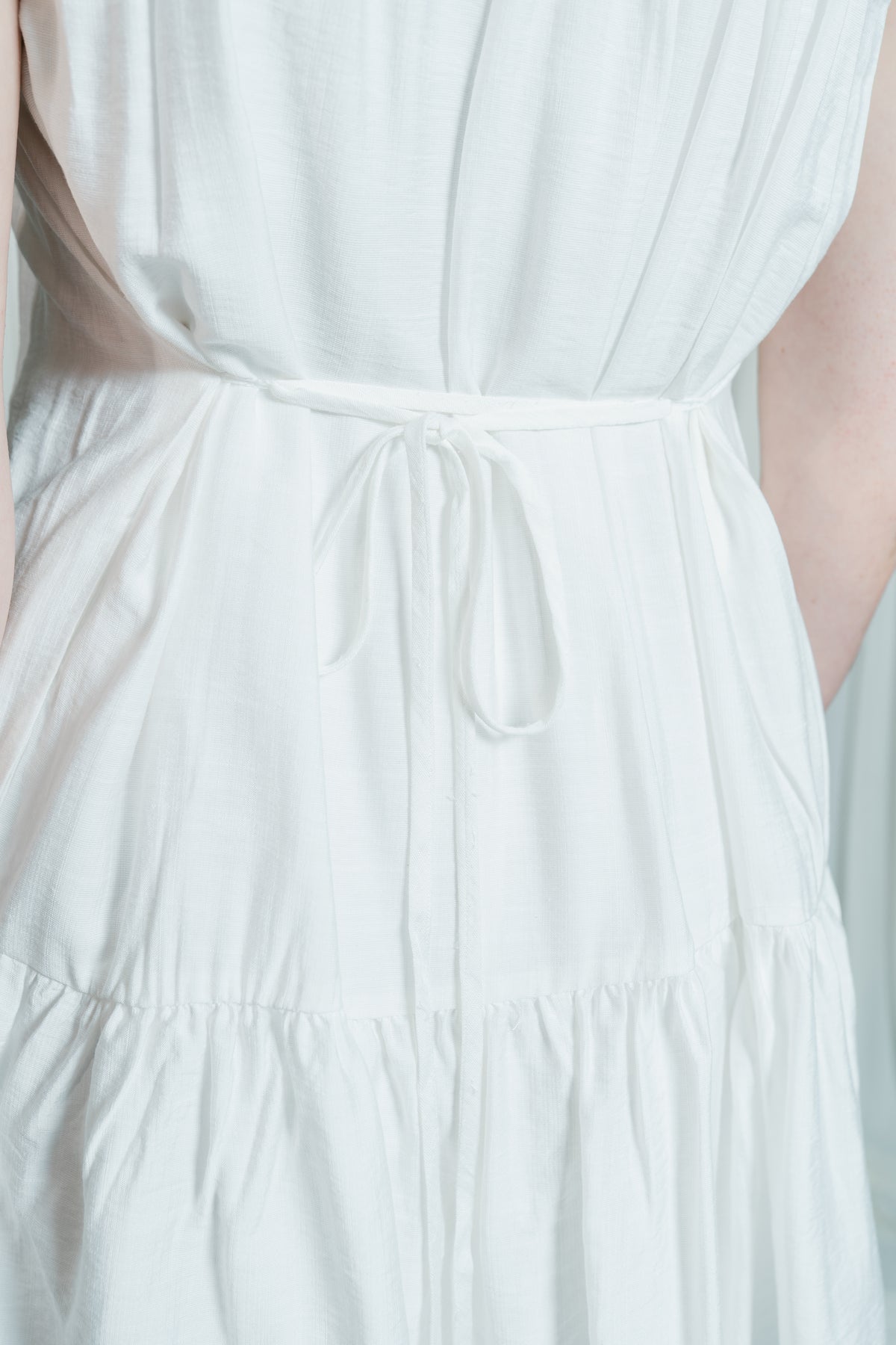 Coastal Crush Ruffle Strap Mini Dress W/ Waist Tie