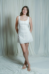 Amayra Square Neck Eyelet Mini Dress