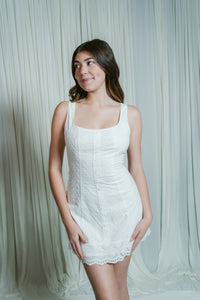 Amayra Square Neck Eyelet Mini Dress