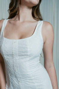 Amayra Square Neck Eyelet Mini Dress