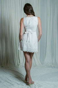 Amayra Square Neck Eyelet Mini Dress