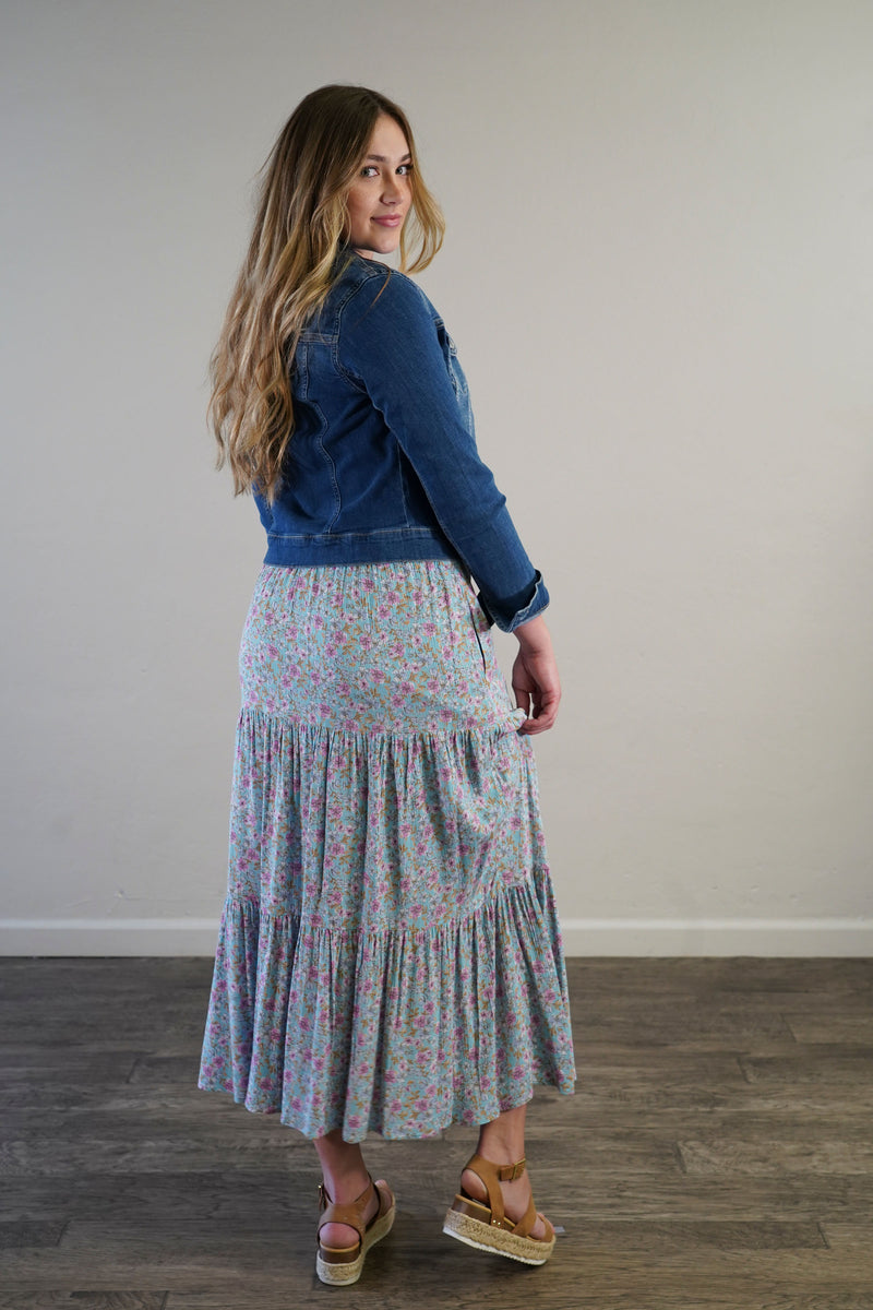 Woven Smocked 3 Tiered Skirt