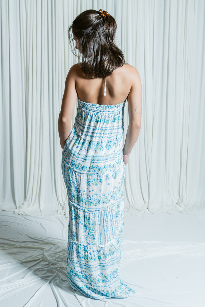 Mermaid Melody Tiered Ruffle High Low Maxi Dress