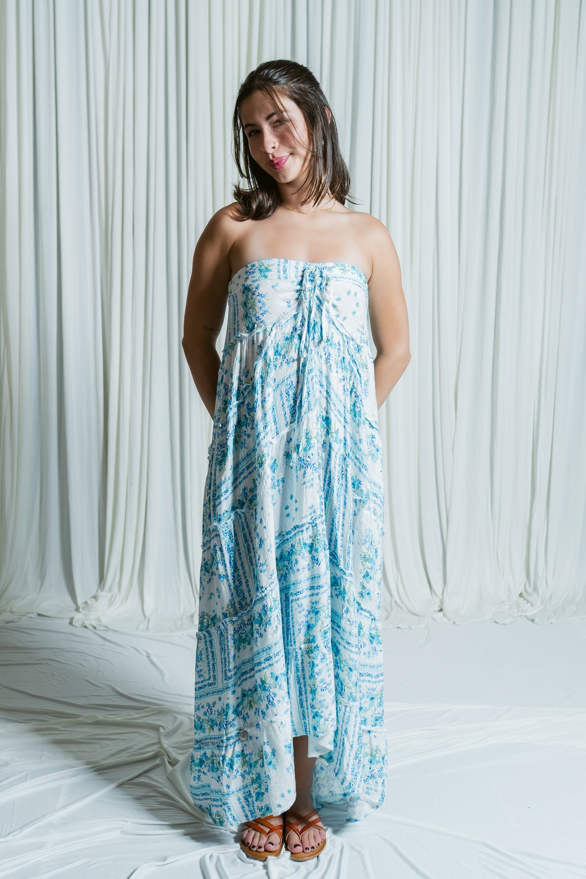 Mermaid Melody Tiered Ruffle High Low Maxi Dress